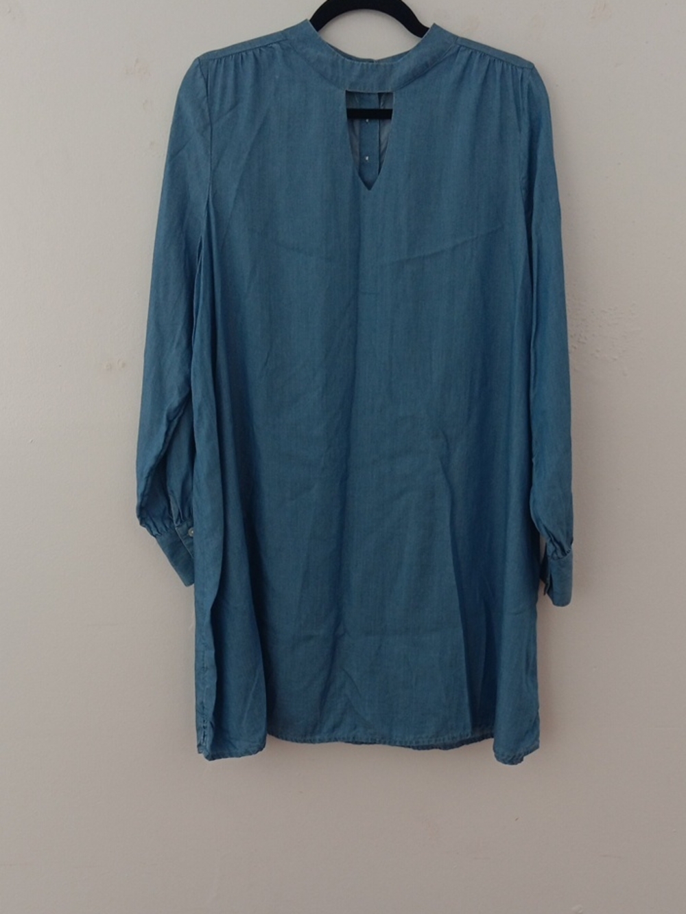 J.McLaughlin  Mock Neck Cut Out Chambray Tunic Dress #3918